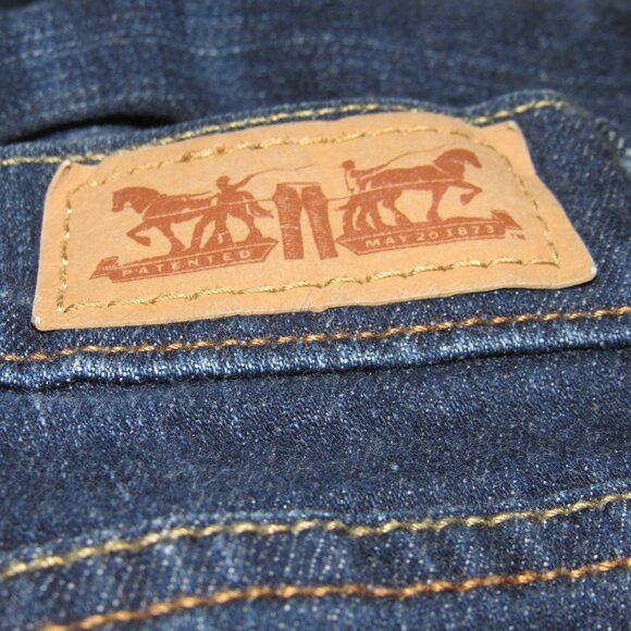 LEVI’S 505 Mid-Rise Straight Dark Wash Jeans Size 14S - Picture 7 of 7